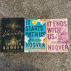 Colleen Hoover three 3 book set Verity It Starts with us It ends with us